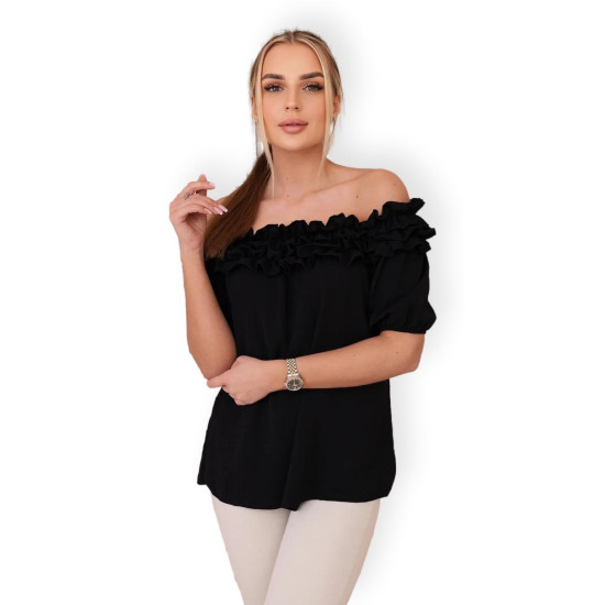 Sieviešu melna blūze Lorena 28897 - Sievietēm Sieviešu melna blūze Lorena 28897
