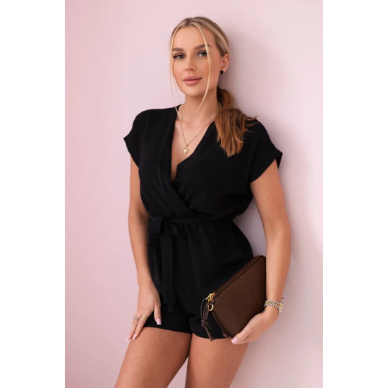 Sieviešu melns kombinezons Nicolette 28783 - Sievietēm Sieviešu melns kombinezons Nicolette 28783