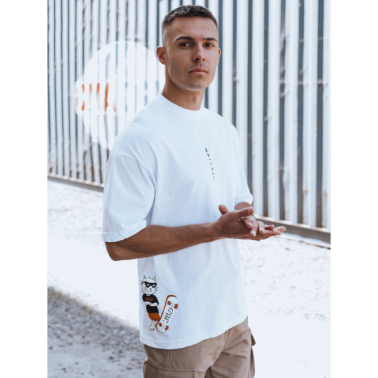 Vīriešu balts T-krekls Wild RX5508 - T-krekls Vīriešu balts T-krekls Wild RX5508