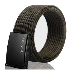 Vīriešu tumši zaļa auduma josta ar sprādzi Sponto