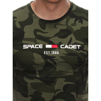 Vīriešu tumši zaļš kamuflāžas T-krekls Cadet