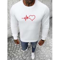 Vīriešu balts džemperis Heart Vīriešu balts džemperis Heart