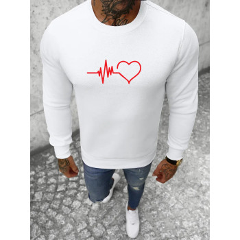 Vīriešu balts džemperis Heart