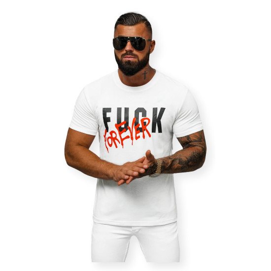 Vīriešu balts t-krekls Forever O/T1267/1 - T-krekls Vīriešu balts t-krekls Forever O/T1267/1