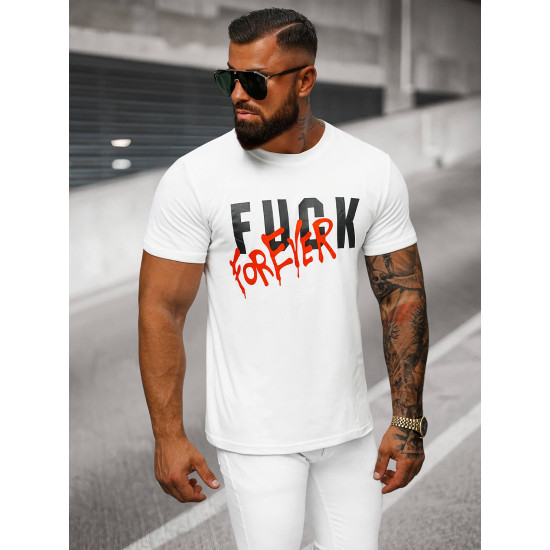 Vīriešu balts t-krekls Forever O/T1267/1 - T-krekls Vīriešu balts t-krekls Forever O/T1267/1