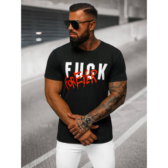 Vīriešu melns t-krekls Forever O/T1267/1 - T-krekls Vīriešu melns t-krekls Forever O/T1267/1