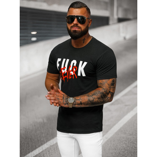 Vīriešu melns t-krekls Forever O/T1267/1 - T-krekls Vīriešu melns t-krekls Forever O/T1267/1