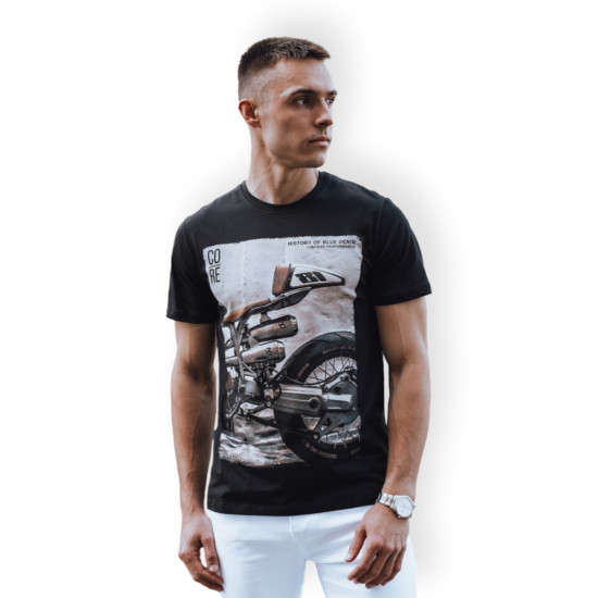 Vīriešu melns t-krekls Ritenis RX5555 - T-krekls Vīriešu melns t-krekls Ritenis RX5555