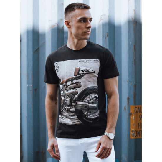 Vīriešu melns t-krekls Ritenis RX5555 - T-krekls Vīriešu melns t-krekls Ritenis RX5555