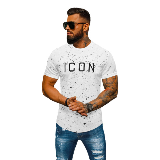 Vīriešu balts krekls Icon O/P1289Z - T-krekls Vīriešu balts krekls Icon O/P1289Z