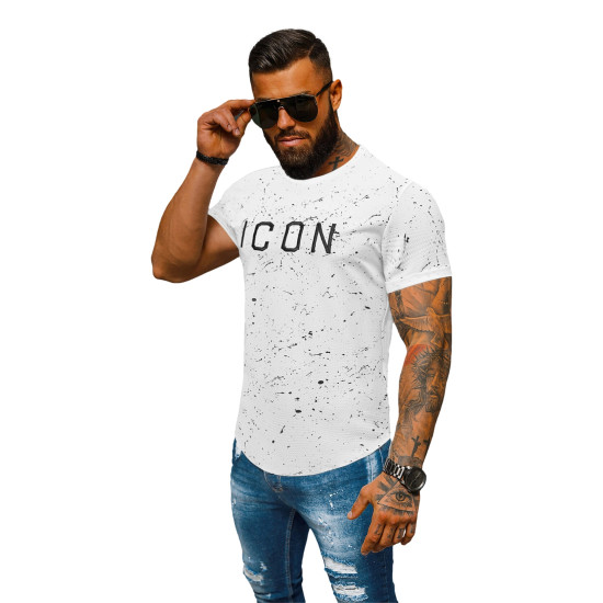 Vīriešu balts krekls Icon O/P1289Z - T-krekls Vīriešu balts krekls Icon O/P1289Z