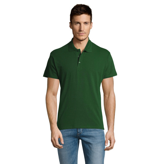Męska ciemnozielona koszulka polo Summer PK11342 - Koszulka Męska ciemnozielona koszulka polo Summer PK11342