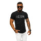 Vīriešu melns Icon T-krekls O/P1289Z - T-krekls Vīriešu melns Icon T-krekls O/P1289Z