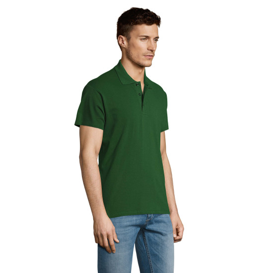 Męska ciemnozielona koszulka polo Summer PK11342 - Koszulka Męska ciemnozielona koszulka polo Summer PK11342