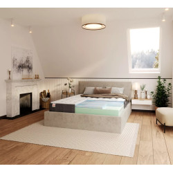 Putu matracis ar sudraba apmali un kosido pārvalku MERIDO 90X200