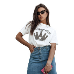 Sieviešu balts Princess T-krekls Sieviešu balts Princess T-krekls