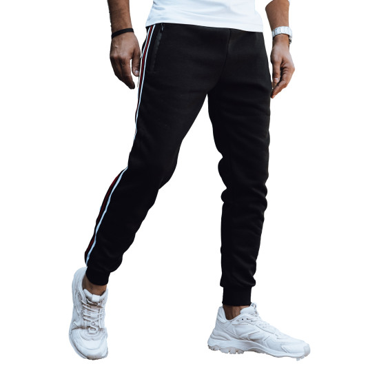 Męskie czarne spodnie casual Adam UX4424 - Spodnie Męskie czarne spodnie casual Adam UX4424