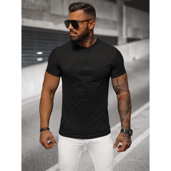 Vīriešu melns t-krekls Skull NB/MT3103 - T-krekls Vīriešu melns t-krekls Skull NB/MT3103