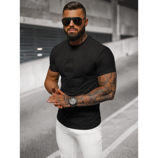 Vīriešu melns t-krekls Skull NB/MT3103 - T-krekls Vīriešu melns t-krekls Skull NB/MT3103