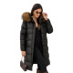 Women's black hooded winter jacket Merin JS/5M3298/392