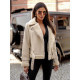 Women's brown leather jacket with fur Elen JS/11Z8177