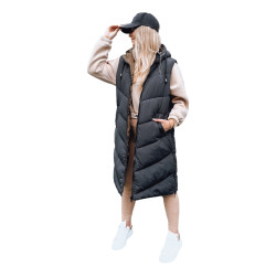 Garā divpusējā sieviešu melnā veste Rit