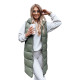 Garā zaļā veste ar kapuci Far TY3833 - Sievietēm Garā zaļā veste ar kapuci Far TY3833