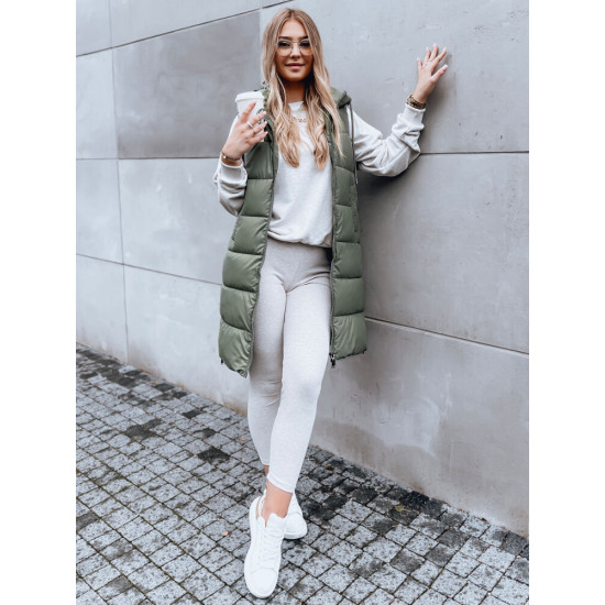 Garā zaļā veste ar kapuci Far TY3833 - Sievietēm Garā zaļā veste ar kapuci Far TY3833