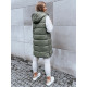 Garā zaļā veste ar kapuci Far TY3833 - Sievietēm Garā zaļā veste ar kapuci Far TY3833