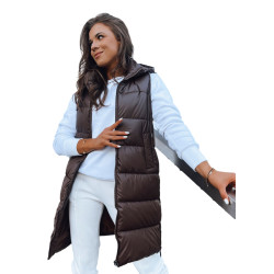 Ilga brūna veste ar kapuci Far