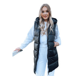 Ilga melna veste ar kapuci Far Ilga melna veste ar kapuci Far