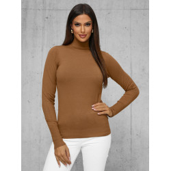 Sieviešu brūns džemperis ar augstu apkakli Stelin Sieviešu brūns džemperis ar augstu apkakli Stelin