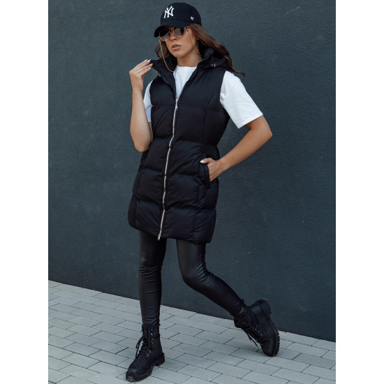 Sieviešu garā melnā veste Iva TY4504 - Sievietēm Sieviešu garā melnā veste Iva TY4504