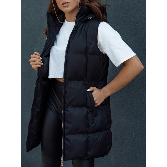 Sieviešu garā melnā veste Iva TY4504 - Sievietēm Sieviešu garā melnā veste Iva TY4504