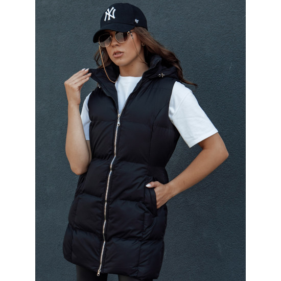 Sieviešu garā melnā veste Iva TY4504 - Sievietēm Sieviešu garā melnā veste Iva TY4504