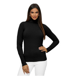 Sieviešu melns džemperis ar augstu apkakli Stelin Sieviešu melns džemperis ar augstu apkakli Stelin