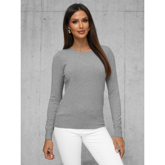 Damski szary sweter Stel JS/8005/3 - Dla kobiet Damski szary sweter Stel JS/8005/3