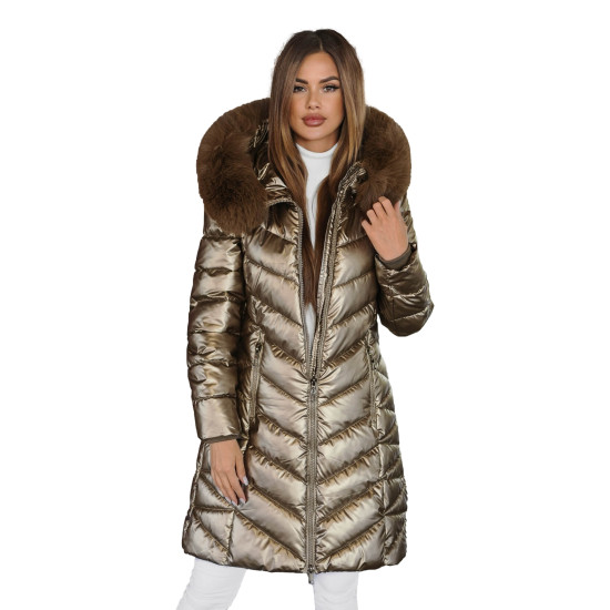 Sieviešu ziemas jaka Marisa zelta krāsā JS/16M9100/403Z - Rīcība Sieviešu ziemas jaka Marisa zelta krāsā JS/16M9100/403Z