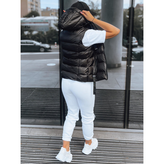 Stepēta melna veste sievietēm WISE TY3781 - Sievietēm Stepēta melna veste sievietēm WISE TY3781