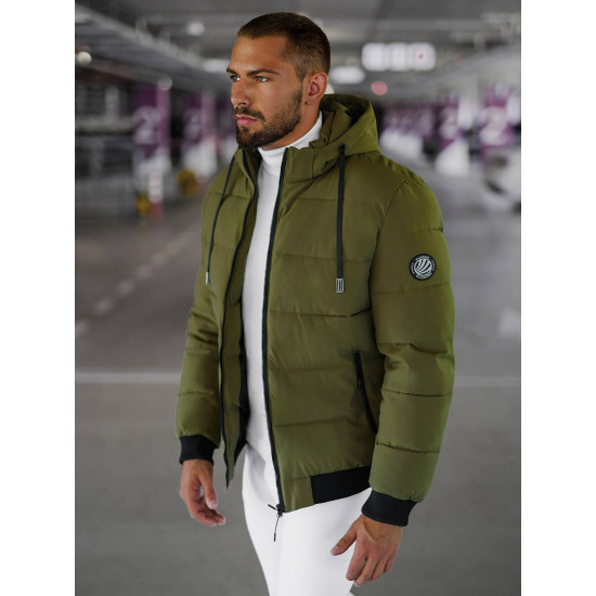 Vīriešu haki krāsas ziemas jaka Edi JS/31M5023/62Z - Rīcība Vīriešu haki krāsas ziemas jaka Edi JS/31M5023/62Z