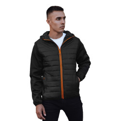 Vīriešu melna jaka ar oranžu detaļu Lucas