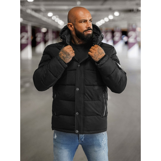 Vīriešu melna ziemas jaka Lorenzo JS/57M7503/392