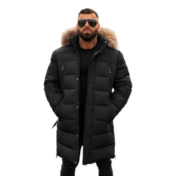 Vīriešu melna ziemas jaka Fred
