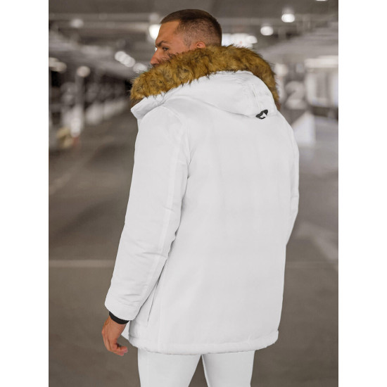 Balta vīriešu ziemas jaka Anton JS/5M779/281Z - Vīriešu jakas un mēteļi Balta vīriešu ziemas jaka Anton JS/5M779/281Z