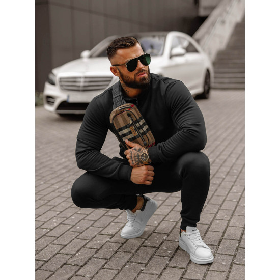 Black men's tracksuit Armin JS/68C10385/3Z - For men Black men's tracksuit Armin JS/68C10385/3Z