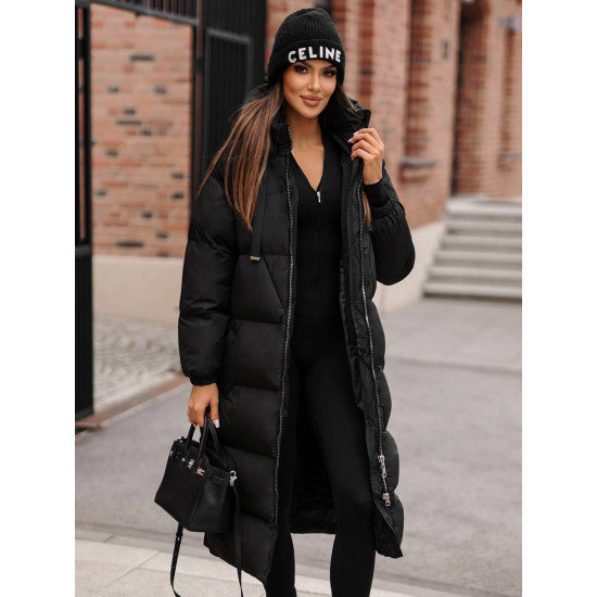Sieviešu melns mētelis Izabel JS/5M3163/392Z - Rīcība Sieviešu melns mētelis Izabel JS/5M3163/392Z