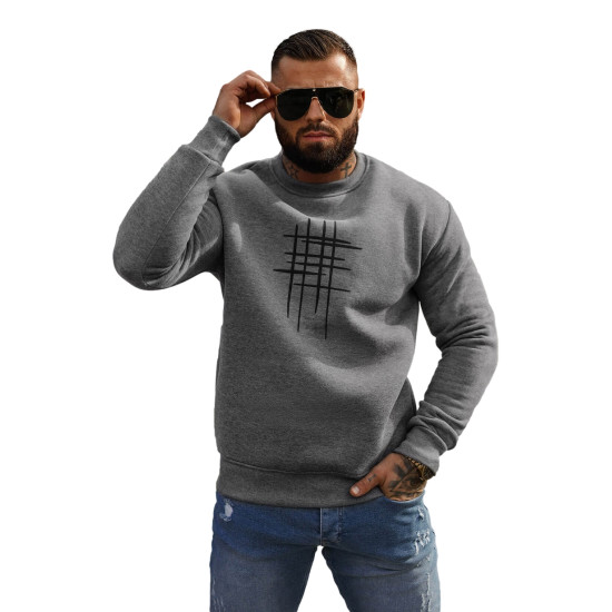 Tumši pelēks džemperis Ethan JS/8B1361/5 - Vīriešu džemperi| Džemperi tiešsaistē Tumši pelēks džemperis Ethan JS/8B1361/5
