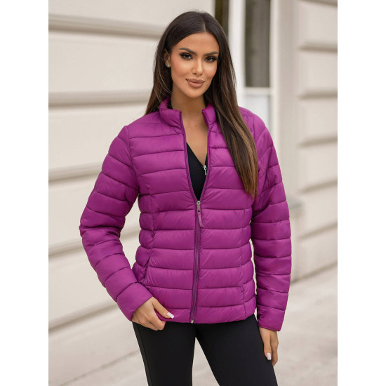 Dark pink quilted jacket Sofia JS/11Z8170 - For women Dark pink quilted jacket Sofia JS/11Z8170