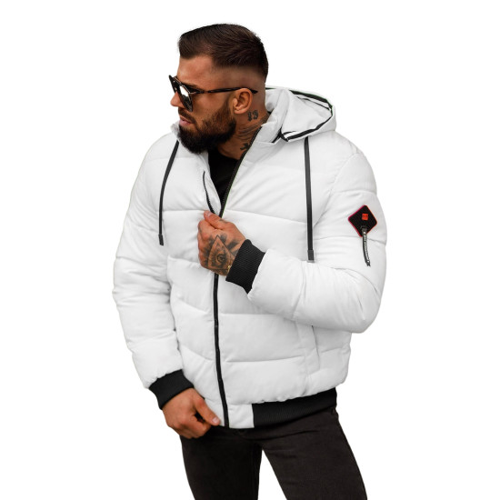 Vīriešu balta ziemas jaka Martim JS/31M5031/281 - Vīriešu jakas un mēteļi Vīriešu balta ziemas jaka Martim JS/31M5031/281