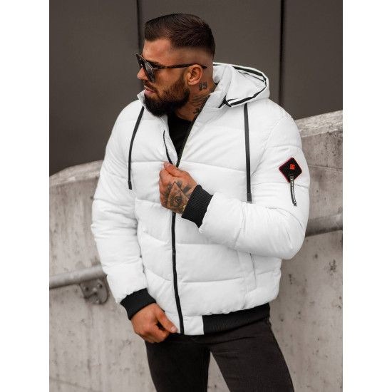 Vīriešu balta ziemas jaka Martim JS/31M5031/281 - Vīriešu jakas un mēteļi Vīriešu balta ziemas jaka Martim JS/31M5031/281